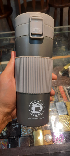 ماگ دمنوش دوجداره استیل دارای صافی و توری مخصوص دمنوش و چای سبز و مشکی