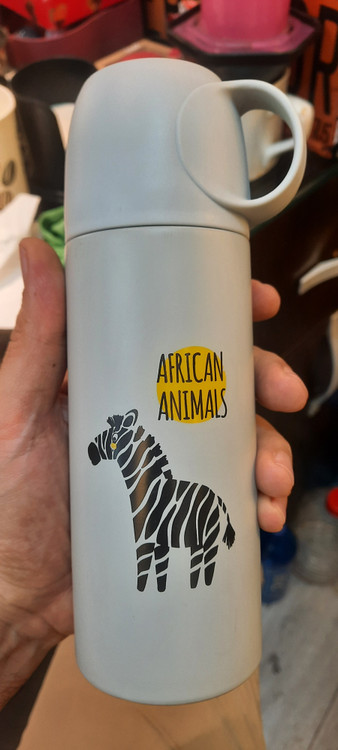 فلاکس کوچک استیل با طرح های فانتزی مخصوص کودکان و دانش آموزان رنگ صورتی و طوسی