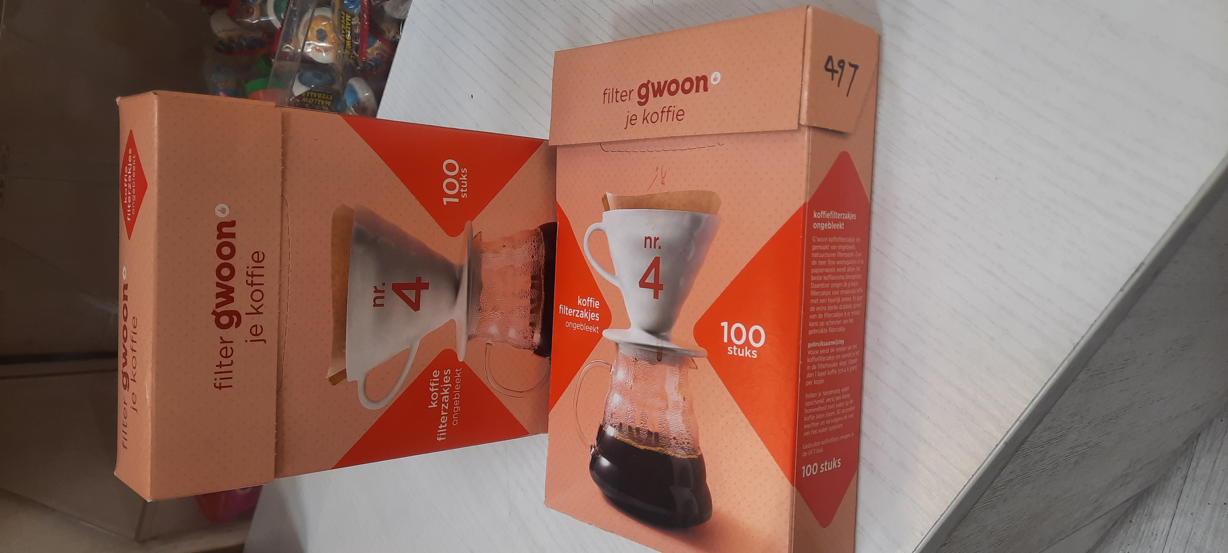 بسته ۱۰۰ عددی فیلتر کاغذی قهوه برند Gwoon شماره ۴