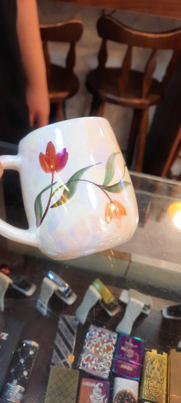 ماگ دستساز طرح گل